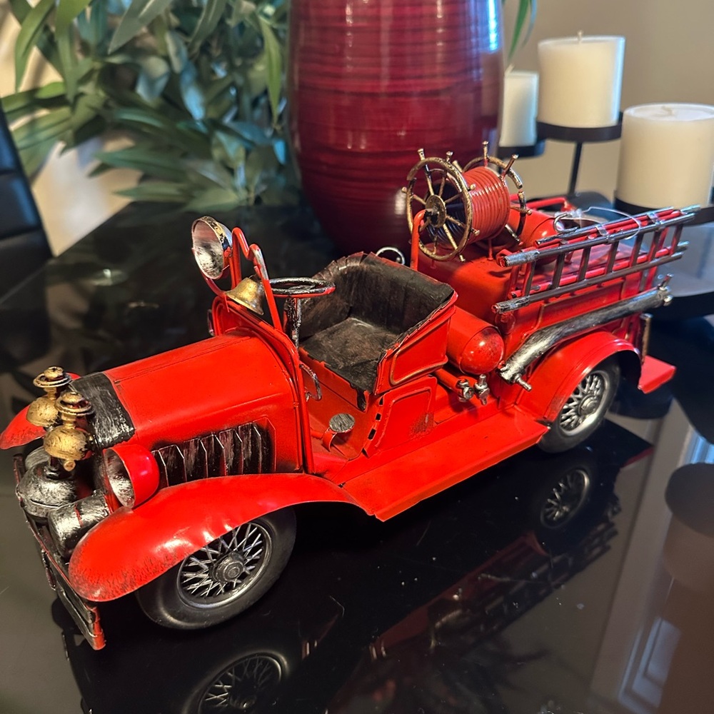 Vintage Red Fire Truck Model
